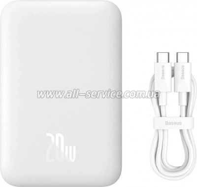 ������� ������������� Baseus Airpow 6000mAh PD 20W Mag White (P10022807213-00)