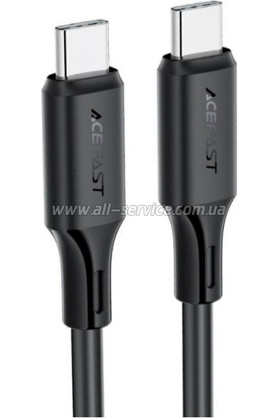 ���� ������ USB-C to USB-C 1.2m 3A 60W silicone black Acefast (6974316284161)