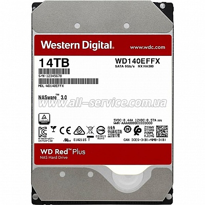  WD 3.5" 10TB 7200rpm 256B SATA III Red Plus (WD101EFBX)