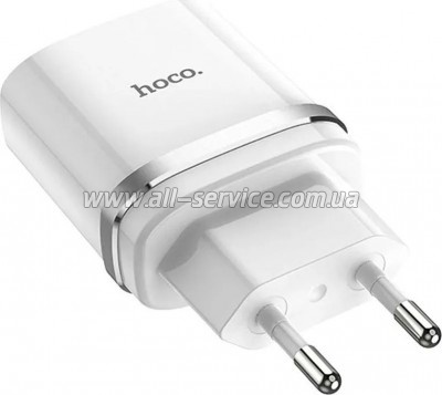�������� ������� HOCO C12Q Smart USB QC3.0 + cable USB to USB-C 18W White (6931474716309)
