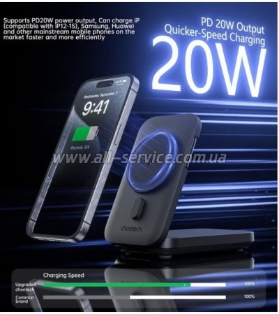 ������� ������������� Choetech Magnetic Wireless 10000mAh 20W (B750-CCBK)
