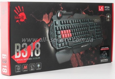  A4Tech Bloody B318 Black USB Black (Bloody B318 Black LK Black)