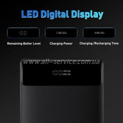   Baseus Blade Digital Display 20000mAh PD/100W, Black (PPDGL-01, PPBLD100-S) (PPBL000201)