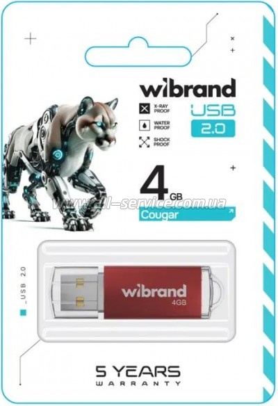  Wibrand 4GB Cougar Red USB 2.0 (WI2.0/CU4P1R)