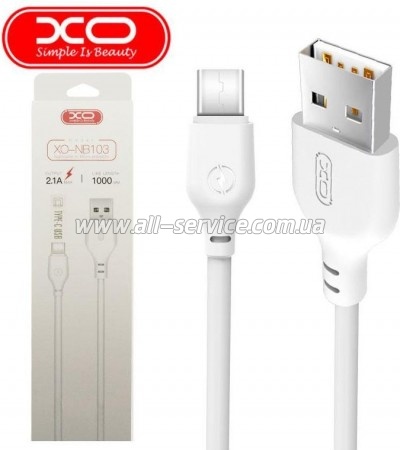 ���� ������ USB 2.0 AM to Micro 5P 1.0m 2.1A white XO (XO-NB-103-MC-1-WH)