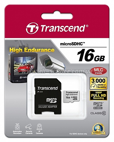   16GB TRANSCEND microSDHC Class 10 High Endurance +  (TS16GUSDHC10V)