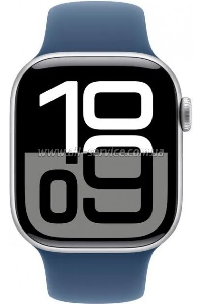 - Apple Watch Series 10 GPS 42mm Silver Aluminium Case with Denim Sport Band - M/L (MWWC3QH/A)