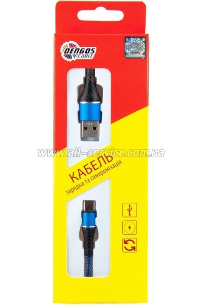 ���� ������ USB 2.0 AM to USB-C 1.0m blue Dengos (NTK-TC-MT-JEANS)
