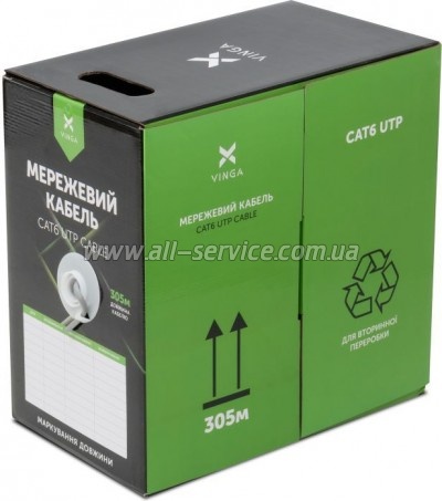   Vinga UTP Cat6 CCA 4 pairs 305 (VCDCU6CA305)