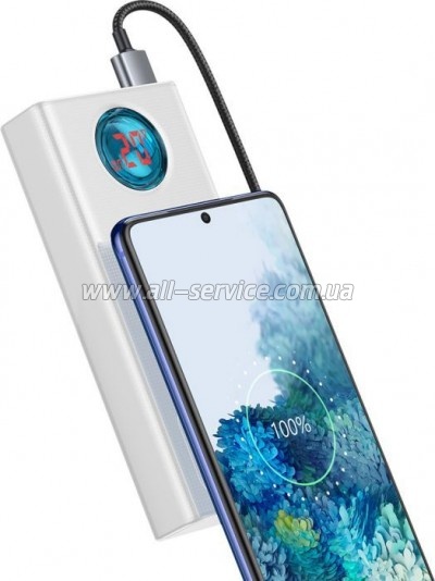   Baseus Amblight Digital Quick 30000mAh 65W, White (PPLG000102)