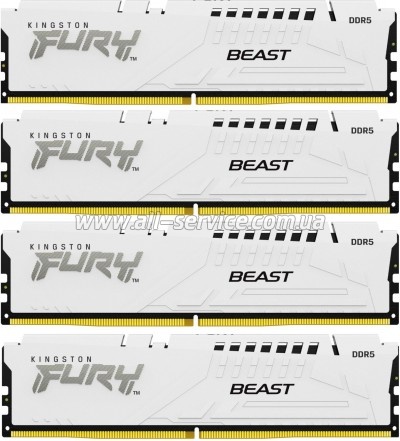     DDR5 128GB (4x32GB) 5600 MHz FURY Beast White Kingston Fury (ex.HyperX) (KF556C40BWK4-128)