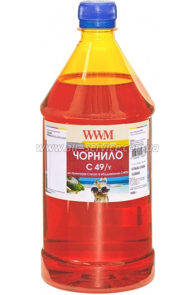  WWM Canon Pixma G1400/ 2400/ 3400 Yellow 1000  (C49/Y-4)