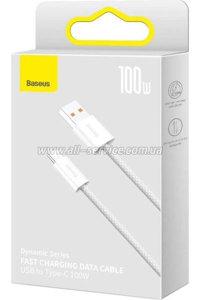 ���� ������ USB 2.0 AM to USB-C 2.0m 100W white Baseus (CALD000702)