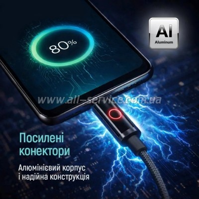 ���� ������ USB-C to USB-C 1.0m 3A PD60W black ColorWay (CW-CBPDCC103-BK)