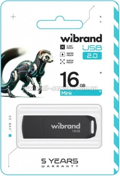  Wibrand 16GB Mink Black USB 2.0 (WI2.0/MI16P4B)