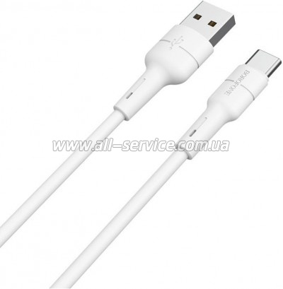 ���� ������ USB 2.0 AM to USB-C 1.0m 3A silicone BX30 white BOROFONE (6931474706935)