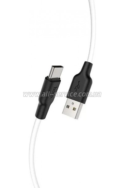 ���� ������ USB 2.0 AM to USB-C 1.0m 3A silicone black+white HOCO (6931474711915)