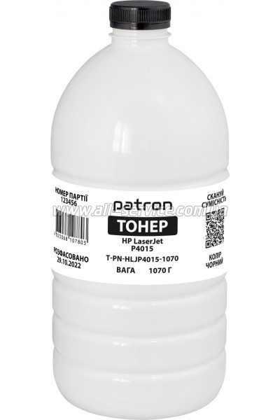 Тонер Patron HP LJ P4014 бутль 1070г Black (PN-HLJP4015-1070) Тонер Patron HP LJ P4014 бутль 1070г Black (PN-HLJP4015-1070)
