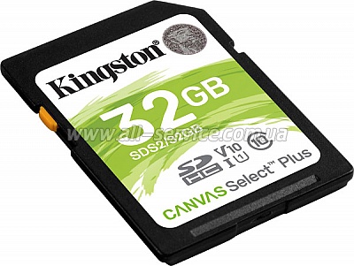   Kingston 32GB SDHC Canvas Select Plus 100R C10 UHS-I U1 (SDS2/32GB)