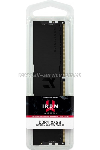     DDR4 16GB (2x8GB) 3600 MHz Iridium Pro Deep Black Goodram (IRP-K3600D4V64L18S/16GDC)