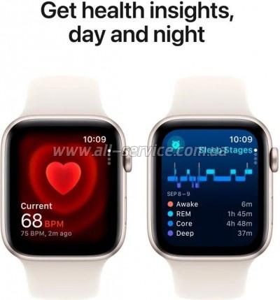 - Apple Watch SE 2024 GPS 44mm Starlight Aluminium Case with Starlight Sport Band - S/M (MXEU3QH/A)