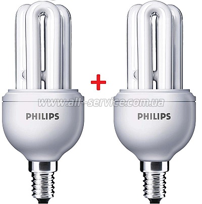 Комплект ламп энергосберегающих Philips E14 11W 220-240V 6500K Genie (1+1) (8717943898619) Комплект ламп энергосберегающих Philips E14 11W 220-240V 6500K Genie (1+1) (8717943898619)