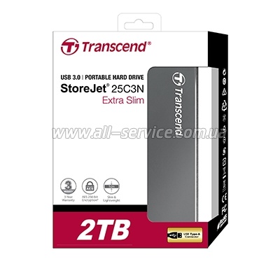  TRANSCEND 2TB TS2TSJ25C3N USB 3.0 StoreJet 25C3 2.5"