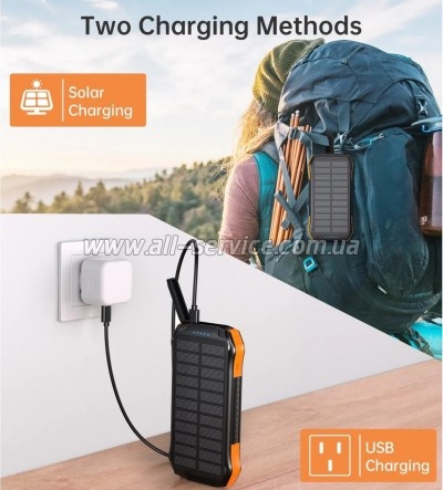 ������� ������������� Choetech 10000mAh solar Black/ Orange (B659-OR)
