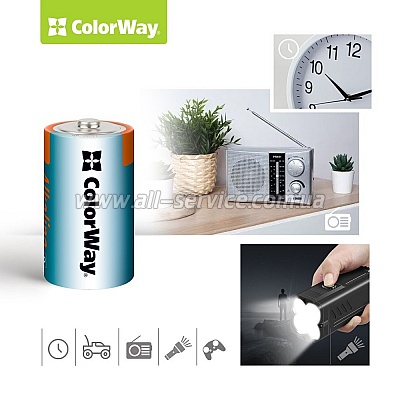 ColorWay D LR20 Alkaline Power * 2 (CW-BALR20-2BL)