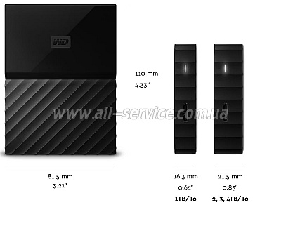  WD 2.5 USB 3.0 3TB My Passport Black (WDBYFT0030BBK-WESN)