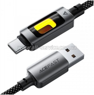 ���� ������ USB 2.0 AM to USB-C 1.2m 60W black Acefast (6974316284673)