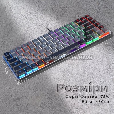  GamePro MK140R Red Swich Low Profile USB Dark Gray (MK140R)
