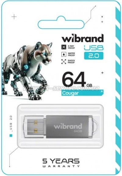  Wibrand 64GB Cougar Silver USB 2.0 (WI2.0/CU64P1S)