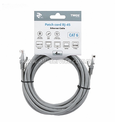 ����-���� 2E Cat 6, RJ45, 24AWG, 4m (2EW-4151-4m)