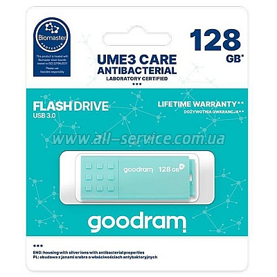  Goodram 128GB UME3 Care Green USB 3.2 (UME3-1280CRR11)