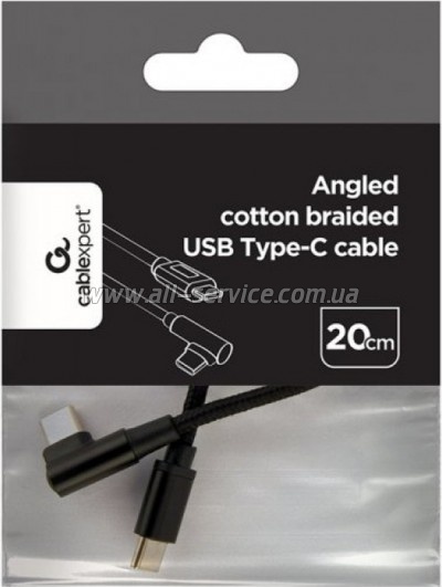 ���� ������ USB-C to USB-C 0,2m angle Cablexpert (CC-USB2-CMCML-0.2M)
