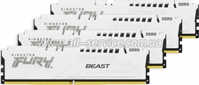     DDR5 128GB (4x32GB) 5600 MHz FURY Beast White Kingston Fury (ex.HyperX) (KF556C40BWK4-128)