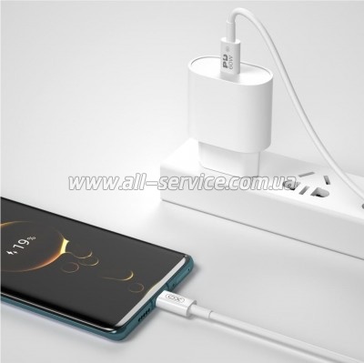 ���� ������ USB-C to USB-C 2.0m 100W white XO (CB-Q100-2CC)