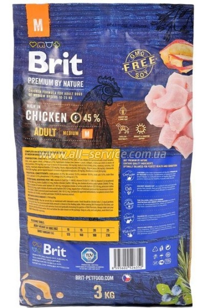     Brit Premium Dog Adult M 3 (8595602526352)