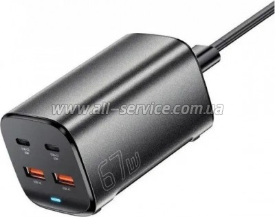 �������� ������� Essager 2xUSB-C + 2xUSB 67W GaN (ECT2AC-JYB0G-Z)