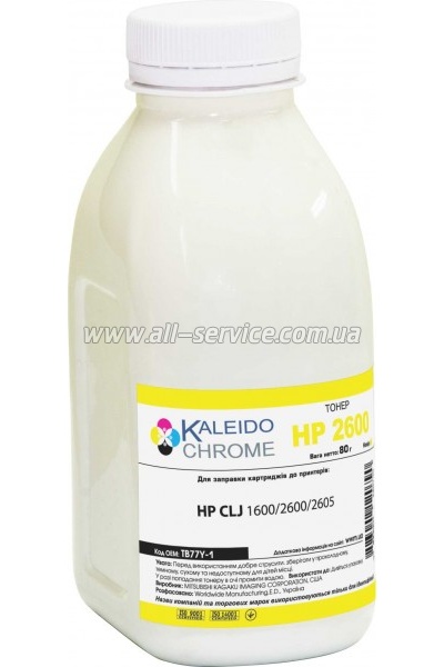 Тонер Kaleidochrome HP CLJ 1600/ 2600/ 2605 бутль 80г Yellow (TB77Y-1) Тонер Kaleidochrome HP CLJ 1600/ 2600/ 2605 бутль 80г Yellow (TB77Y-1)