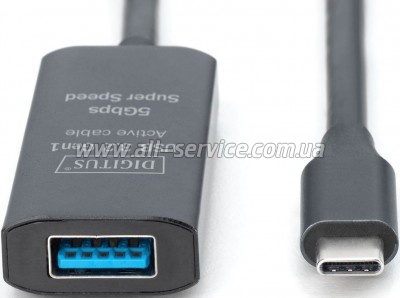 ���� ������ USB 3.2 AF to USB-C 10.0m Gen1 Active 5G Digitus (DA-73111)