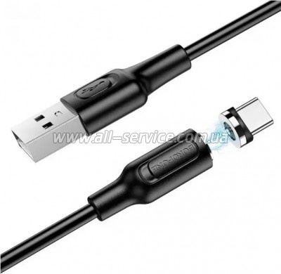 ���� ������ USB 2.0 AM to USB-C 1.0m 2.4A magnetic BX41 black BOROFONE (6931474738462)