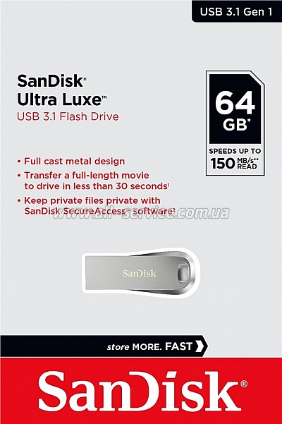  SanDisk Cruzer 64GB USB 3.1 Ultra Luxe (SDCZ74-064G-G46)