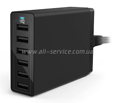 Зарядное устройство ANKER PowerPort 6 60W 6-port V3 (A2123L12) Black Зарядное устройство ANKER PowerPort 6 60W 6-port V3 (A2123L12) Black