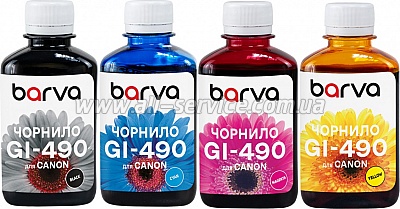 �������� ������ Barva GI-490 Canon Pixma G1400/ G2400/ G3400 4�180�� BK/C/M/Y (CG490-180-MP)