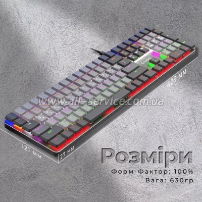  GamePro MK145R Red Swich Low Profile USB Dark Gray (MK145R)