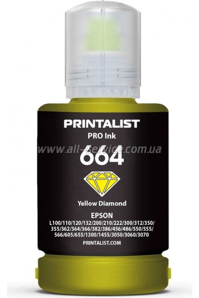  PRINTALIST 664 Epson L110/ L210/ L300 140 Yellow (PL664Y)