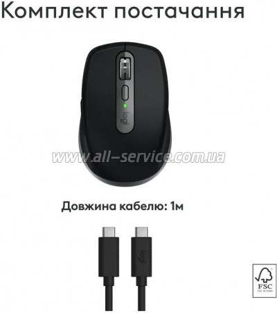  Logitech MX Anywhere 3S  MAC Wireless Space Grey (910-006947)