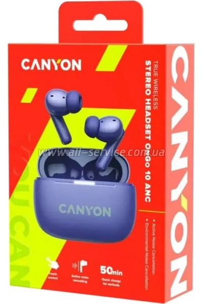 �������� Canyon TWS-10 OnGo ANC ENC Purple (CNS-TWS10PL)